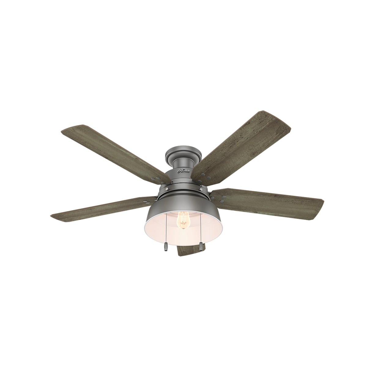 Hunter 59311 Matte Silver Mill Valley Low Profile 52 5 Blade Led