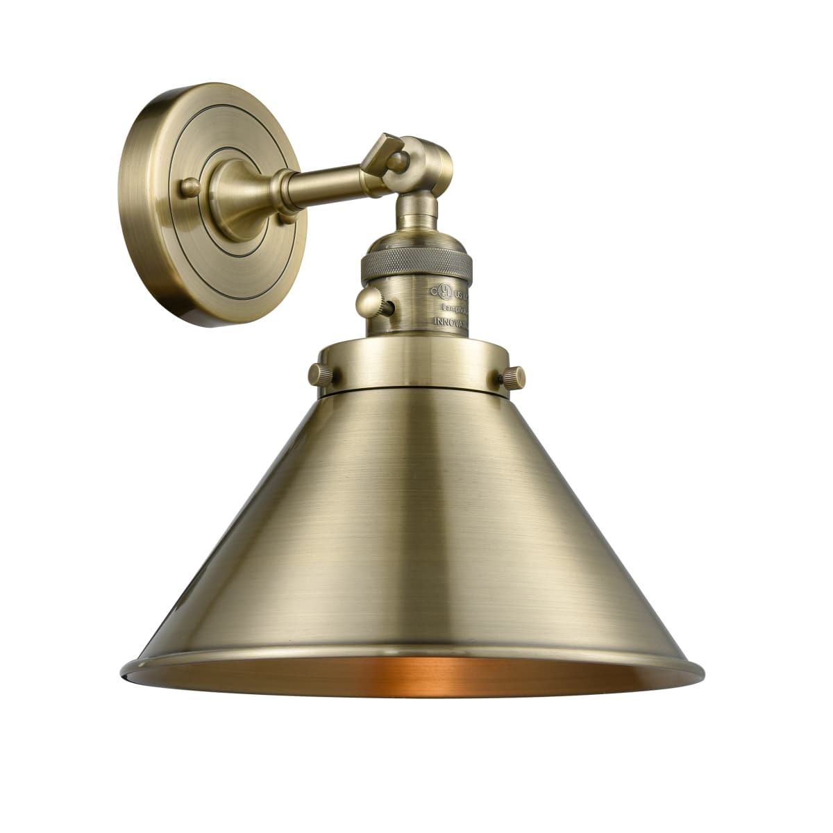 Innovations Lighting 203SW AB M10 AB Briarcliff 1 Light Sconce Antique Brass