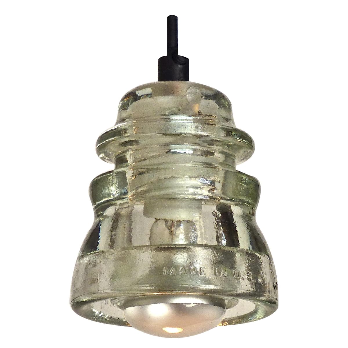 Insulator Lights Insulator Clear Clear Single Light Pendant made from Reclaimed Glass Insulator LightingDirect