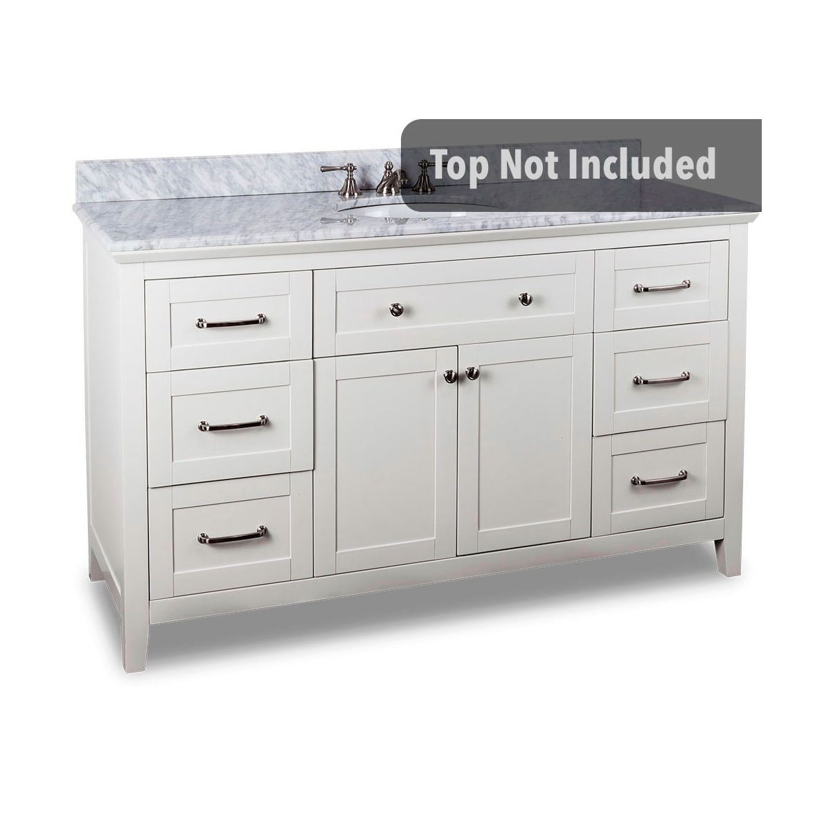 Jeffrey Alexander Van105 60 White 59 11 16 Inch Single Free Standing Hardwood Vanity Cabinet Only From The Chatham Shaker Collection Pullsdirect Com