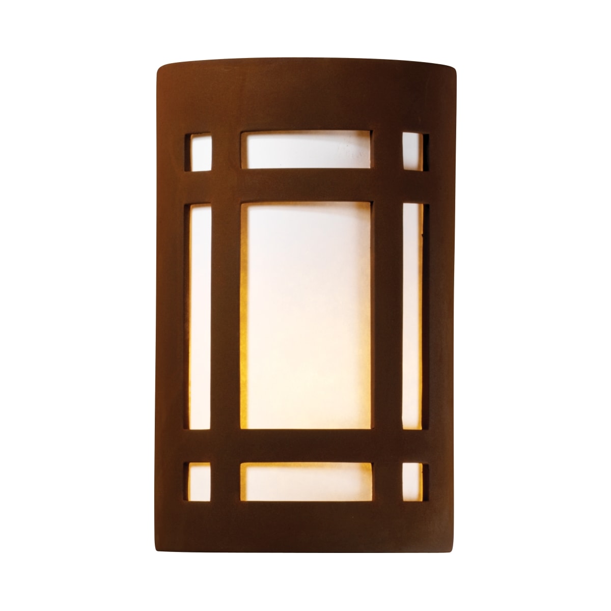 Justice Design Group Ambiance Collection 1-Light Wall Sconce Real Rust Finish
