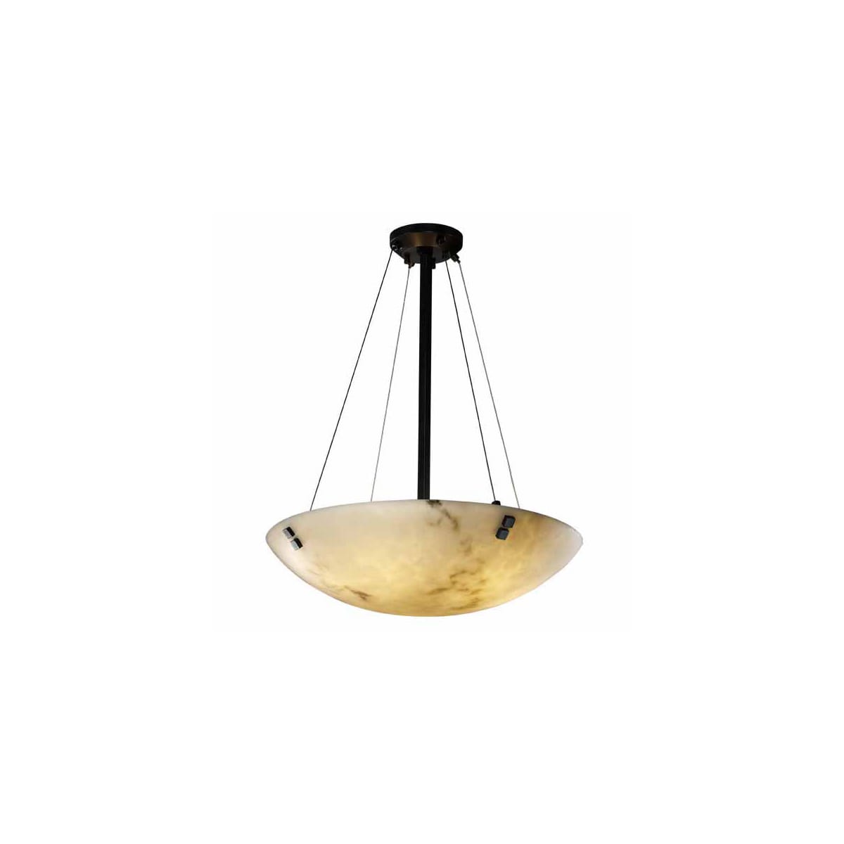 Justice Design Group FAL-9662-35-MBLK-F2 Matte Black LumenAria 24" Round  Bowl Pendant - LightingShowplace.com