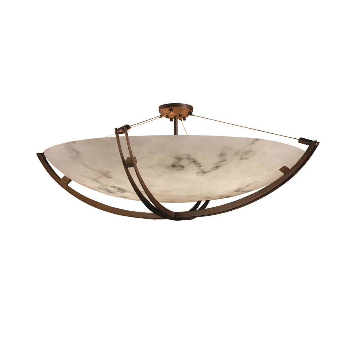 Justice Design Group FAL-9719-35-DBRZ Dark Bronze 60" Semi-Flush Bowl  Ceiling Fixture with Crossbar from the LumenAria Collection - Faucet.com
