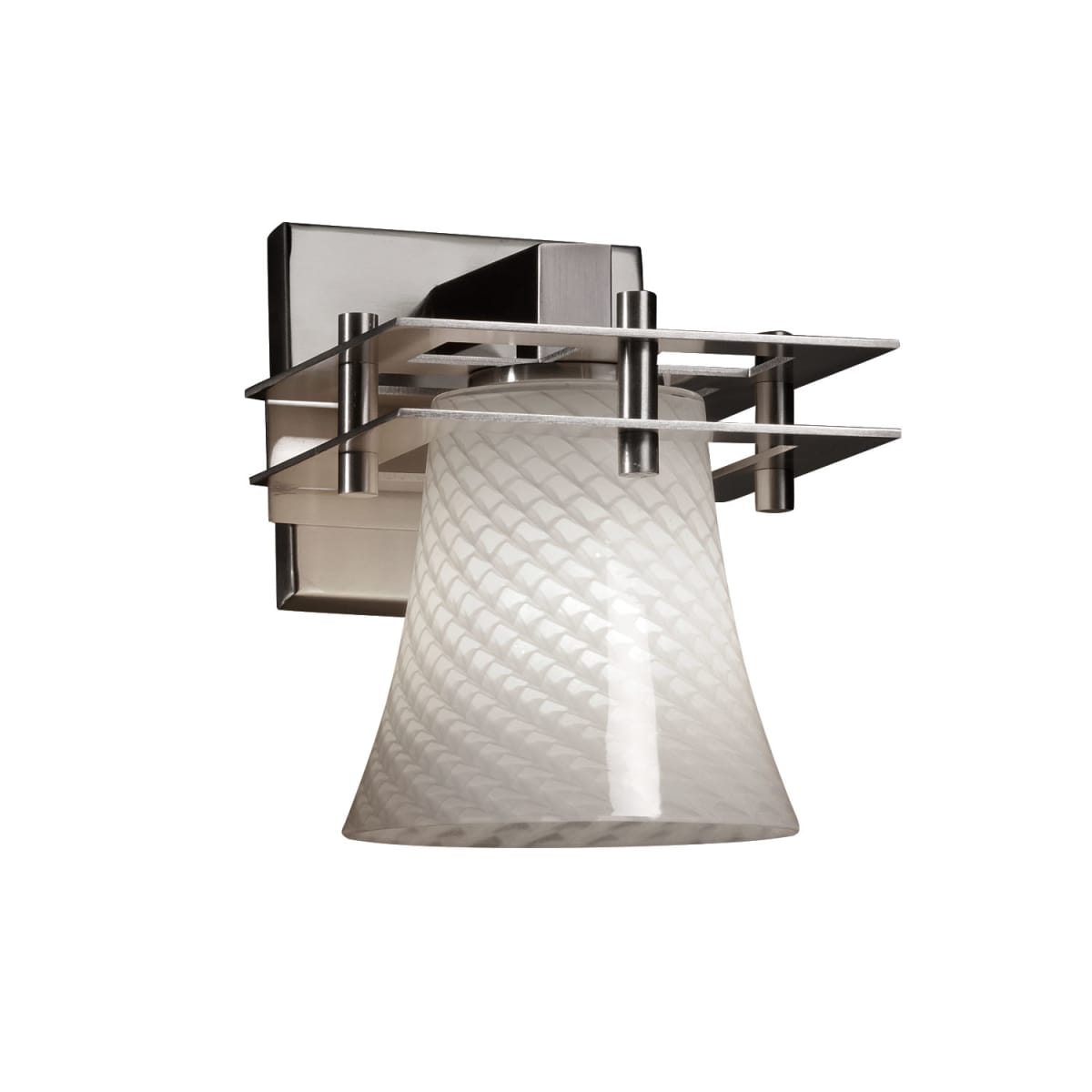 Justice Design Group FSN-8171-20-WEVE-CROM Polished Chrome Fusion 6.5"  Metropolis 1 Light Wall Sconce - FaucetDirect.com