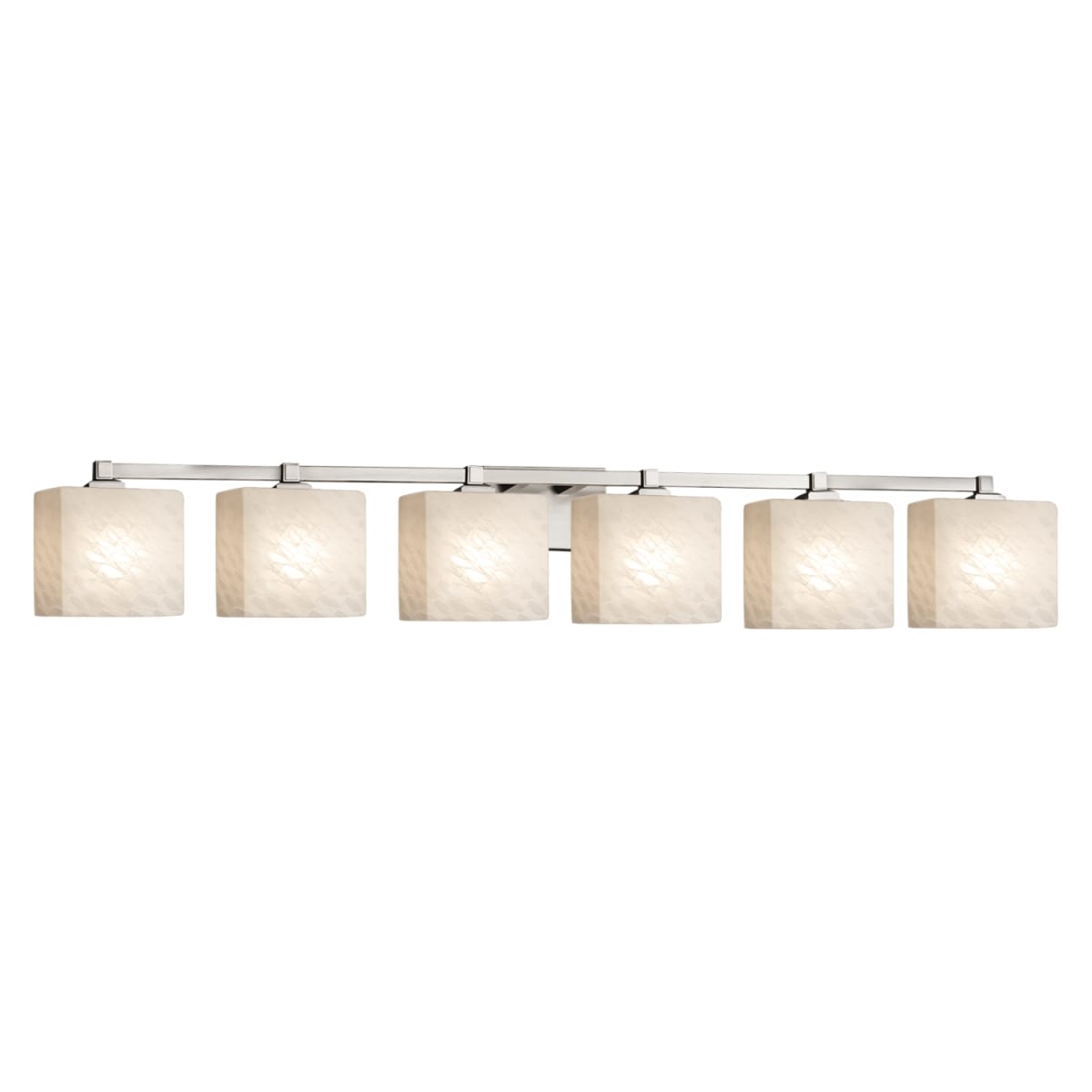 Justice Design Group FSN-8436-55-WEVE-CROM Polished Chrome Regency 6 Light  50-1/2" Wide Bathroom Vanity Light - LightingDirect.com