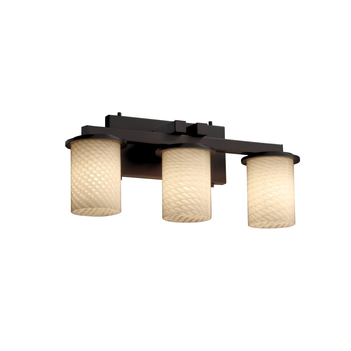 Justice Design Group FSN-8773-10-WEVE-CROM Polished Chrome Fusion 21"  Dakota 3 Light Bathroom Vanity Light - LightingShowplace.com