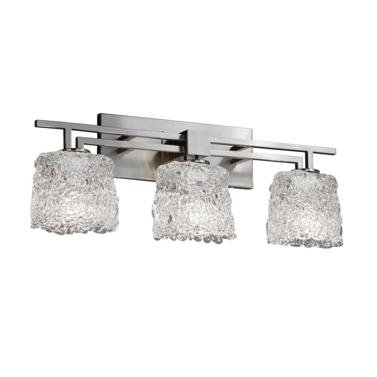 Justice Design Group GLA-8703-30-LACE-CROM Polished Chrome Veneto Luce 6.5"  Oval Bathroom Vanity Light - LightingShowplace.com