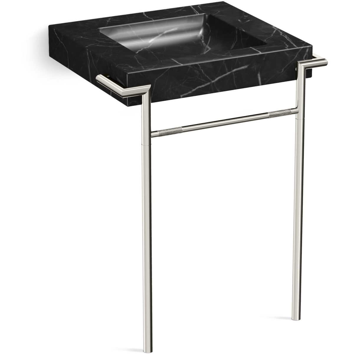 Kallista P74216 ULB ULB Unlacquered Brass with Unlacquered Brass Accents Pinna Paletta Console Table Legs with Towel Bar Faucet