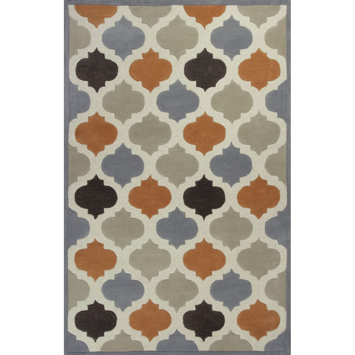 Kas Rugs Ete106833x53 3 1 2 X 5 1 2 Ivory And Spice Arabesque Hand Tufted 100 Multi Textured Wool Area Rug With Cotton Backing Lightingdirect Com