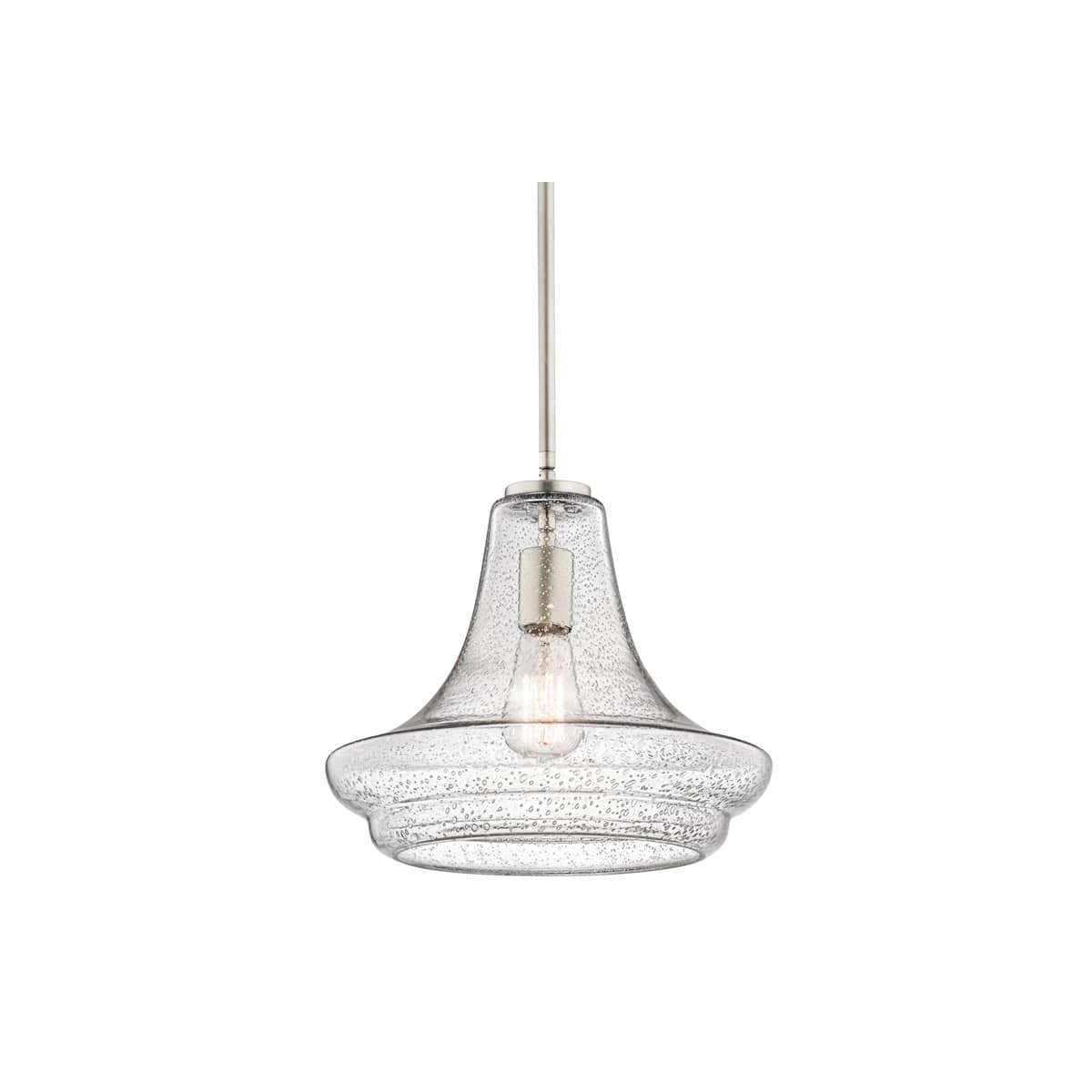 Seeded glass pendant light brushed nickel 2025
