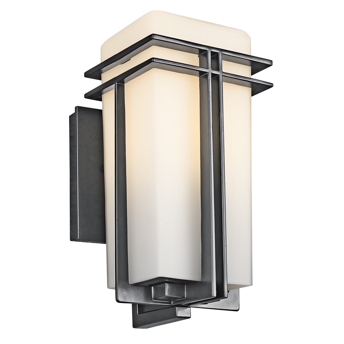 Kichler 49200BK (Painted) Tremillo Single Light 12" Tall Outdoor Sconce with Glass - LightingShowplace.com