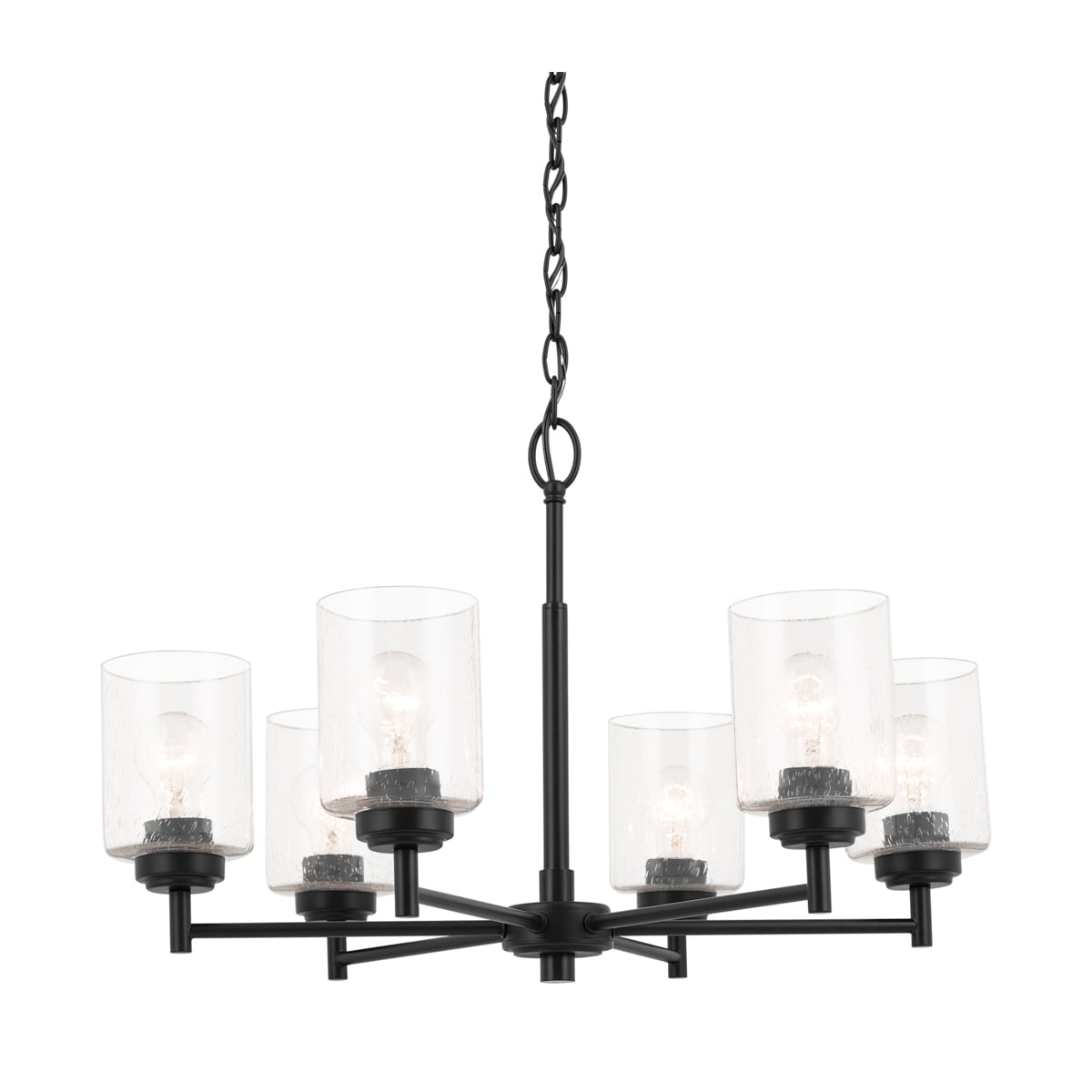 Kichler 52616BK Black Winslow 6 Light 26 Wide Chandelier LightingDirect