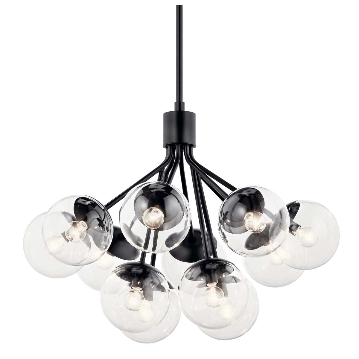 Kichler 52701BKCLR Black Silvarious 12 Light 30