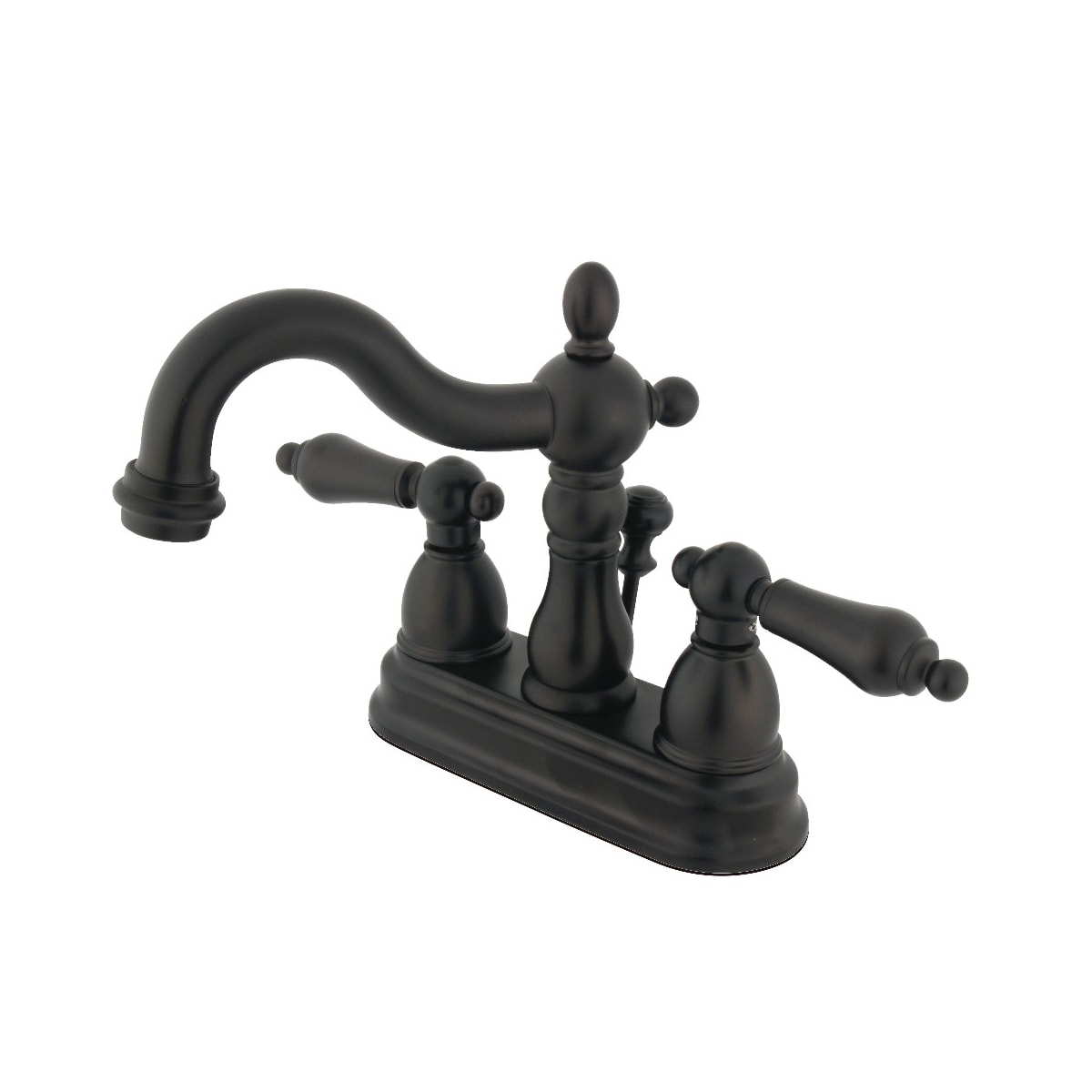 Kingston Brass KB1605AL Oil Rubbed Bronze Heritage 1.2 GPM Centerset  Bathroom Faucet with Pop-Up Drain Assembly
