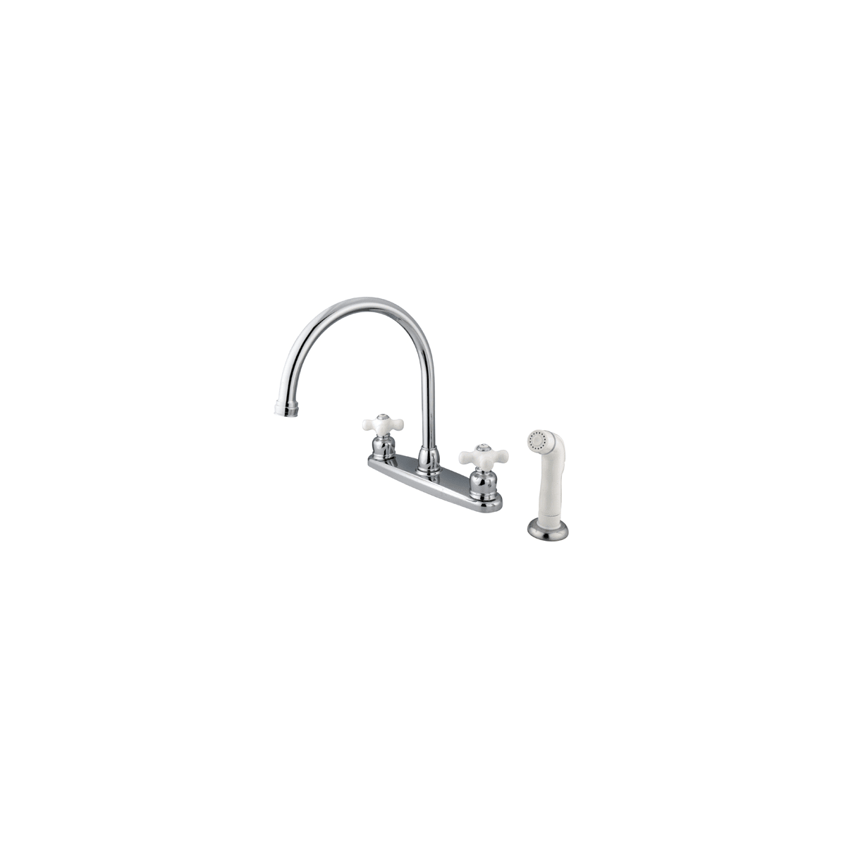 Kingston Brass Kb721px Polished Chrome Vintage Centerset Gooseneck