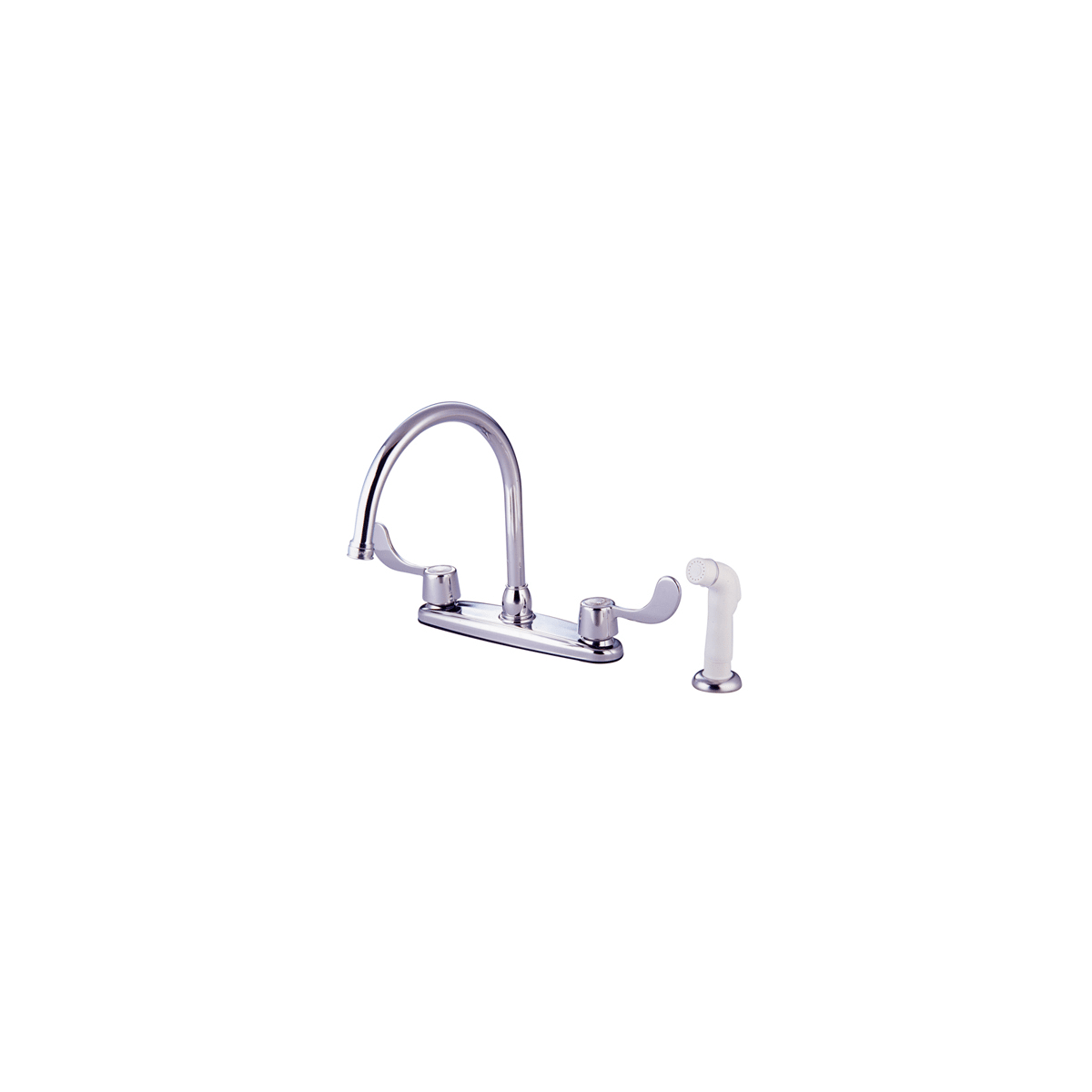 Kingston Brass Kb782 Polished Chrome Vista Centerset Gooseneck Kitchen Faucet With Metal Wrist Blade Handles And Side Spray Faucetdirect Com