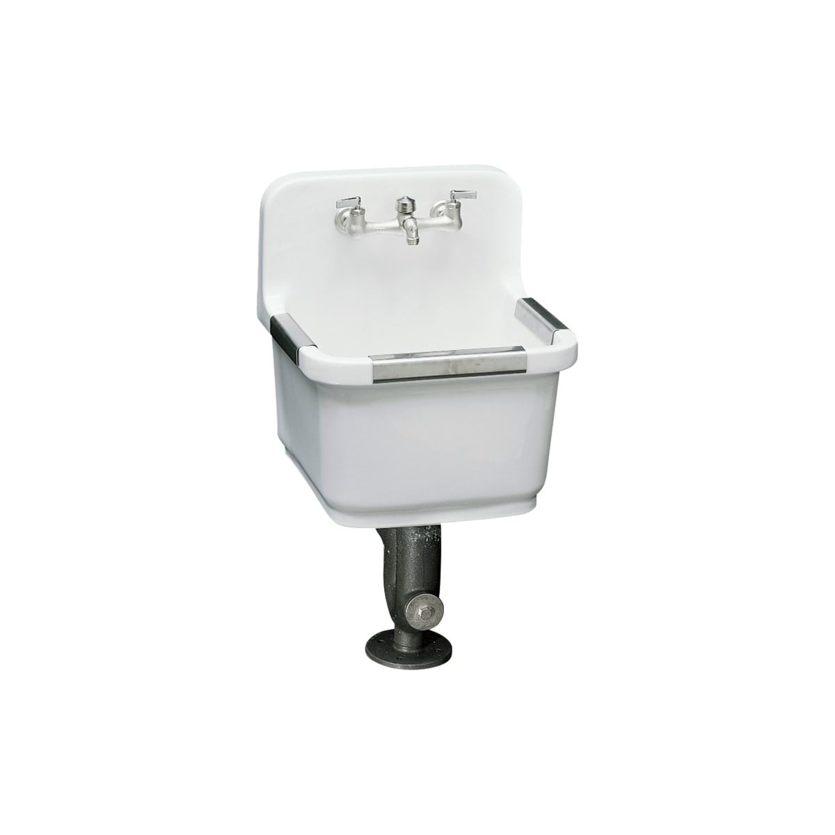 Kohler K 6650 0 White Sudbury Service Sink With Two Hole Faucet
