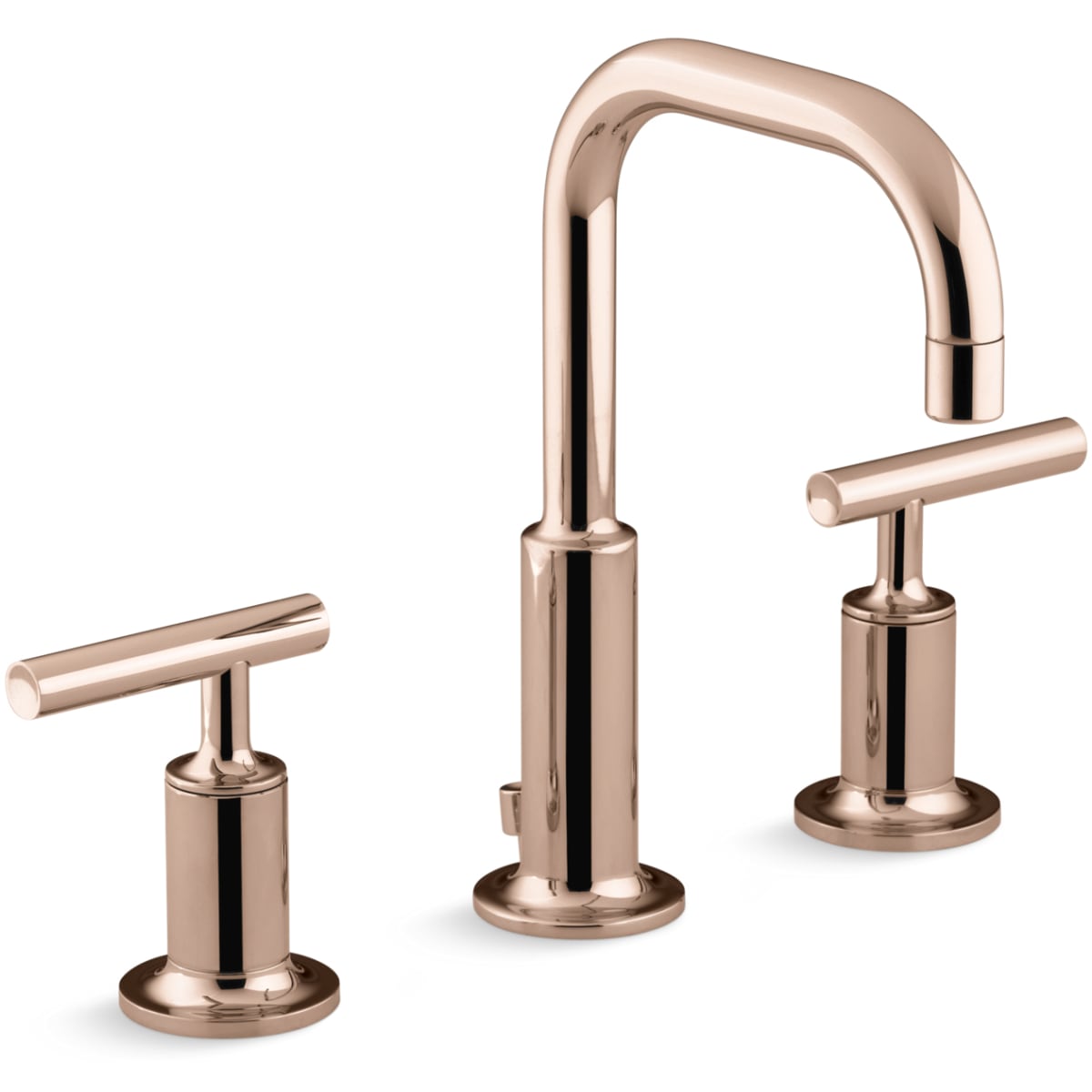 Kohler K-14406-4-RGD Vibrant Rose Gold Purist 1.2 GPM Widespread Bathroom  Faucet with Pop-Up Drain Assembly