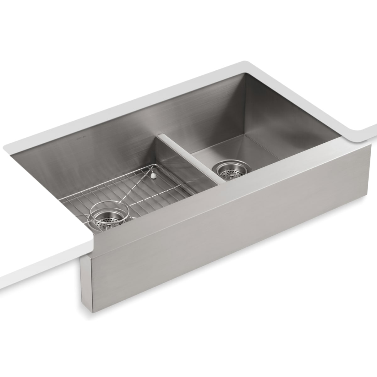 Kohler Vault 33 Double Basin Top-Mount/Under-Mount 18-Gauge Stainless  Steel Kitchen Sink with SilentShield and Bottom Sink Rack