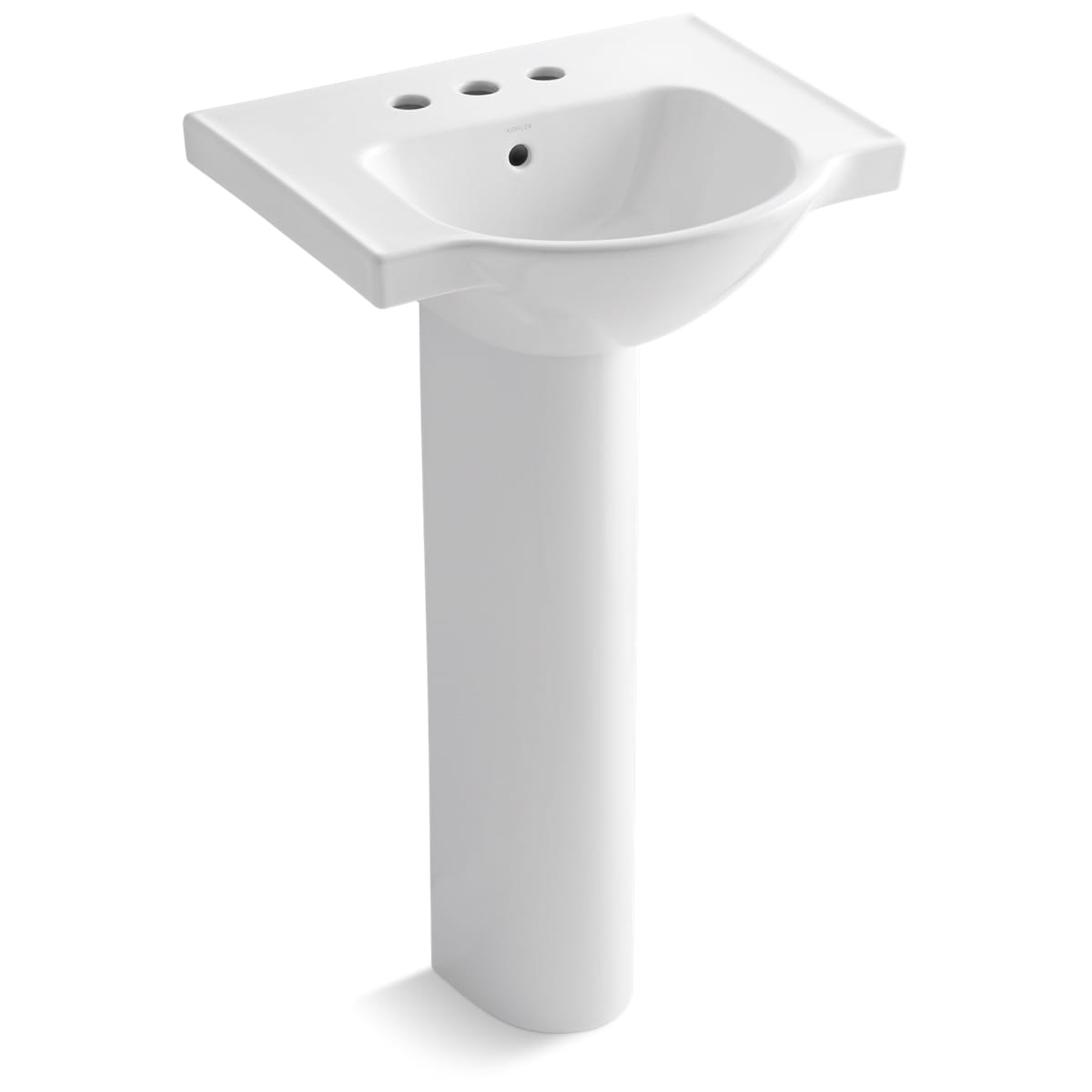 KOHLER Veer Vitreous China Pedestal in Mexican Sand KOHLER Veer Vitreous China Pedestal in Mexican Sand