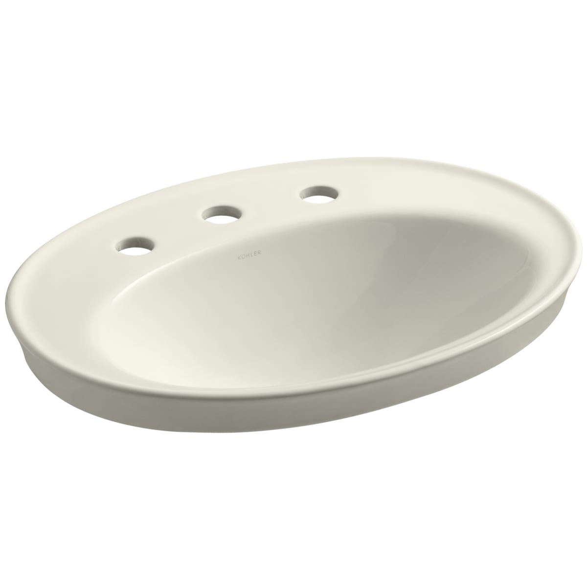White KOHLER K-2075-4-0 Serif Self-Rimming Bathroom Sink