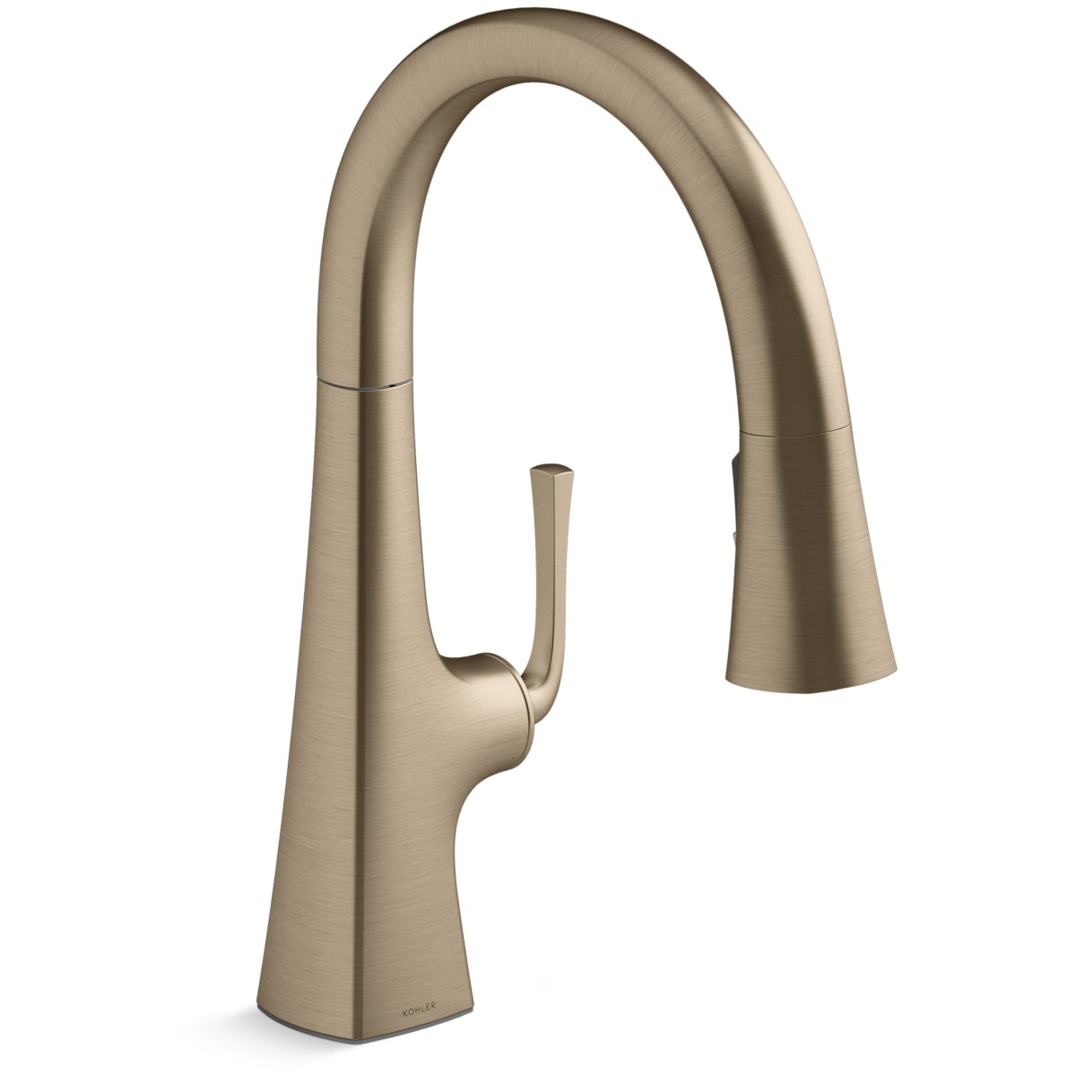 KOHLER Graze Single Handle Bar Sink Faucet with Swing Spout in Vibrant Brushed Moderne Brass