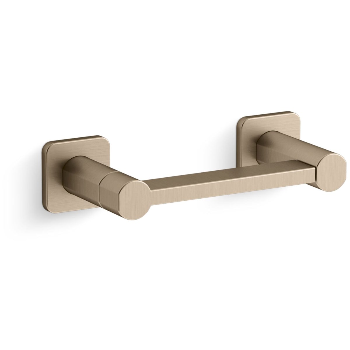 Square Edge Brushed Brass Wall-Mounted Toilet Paper Holder + Reviews