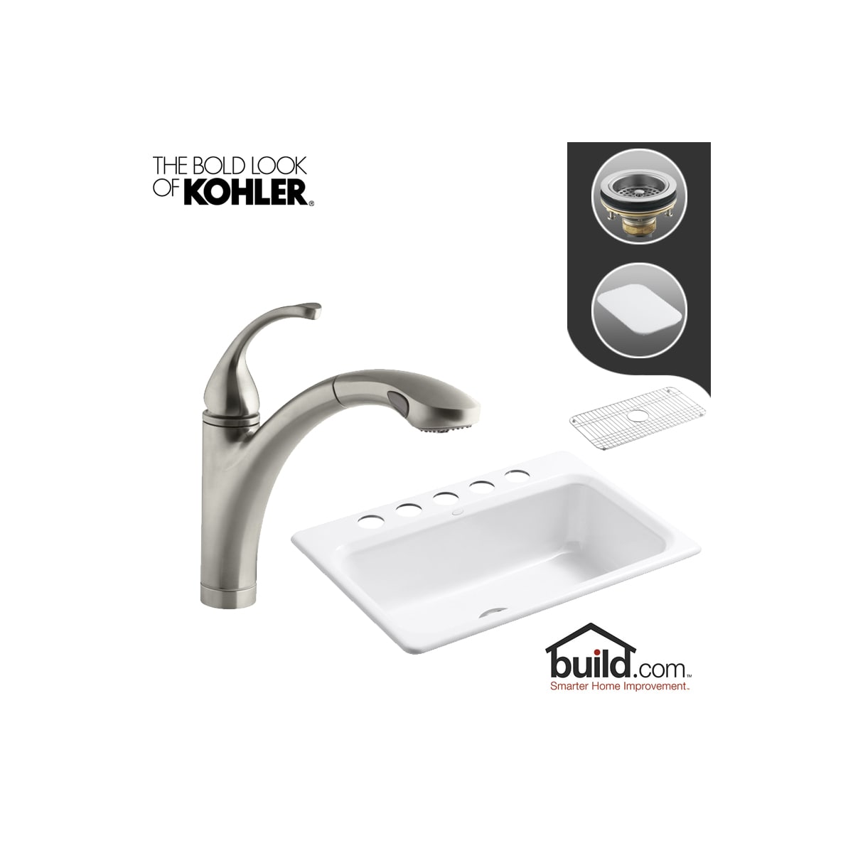 Kohler K-5832-5U/K-10433-VS Vibrant Stainless Faucet ...