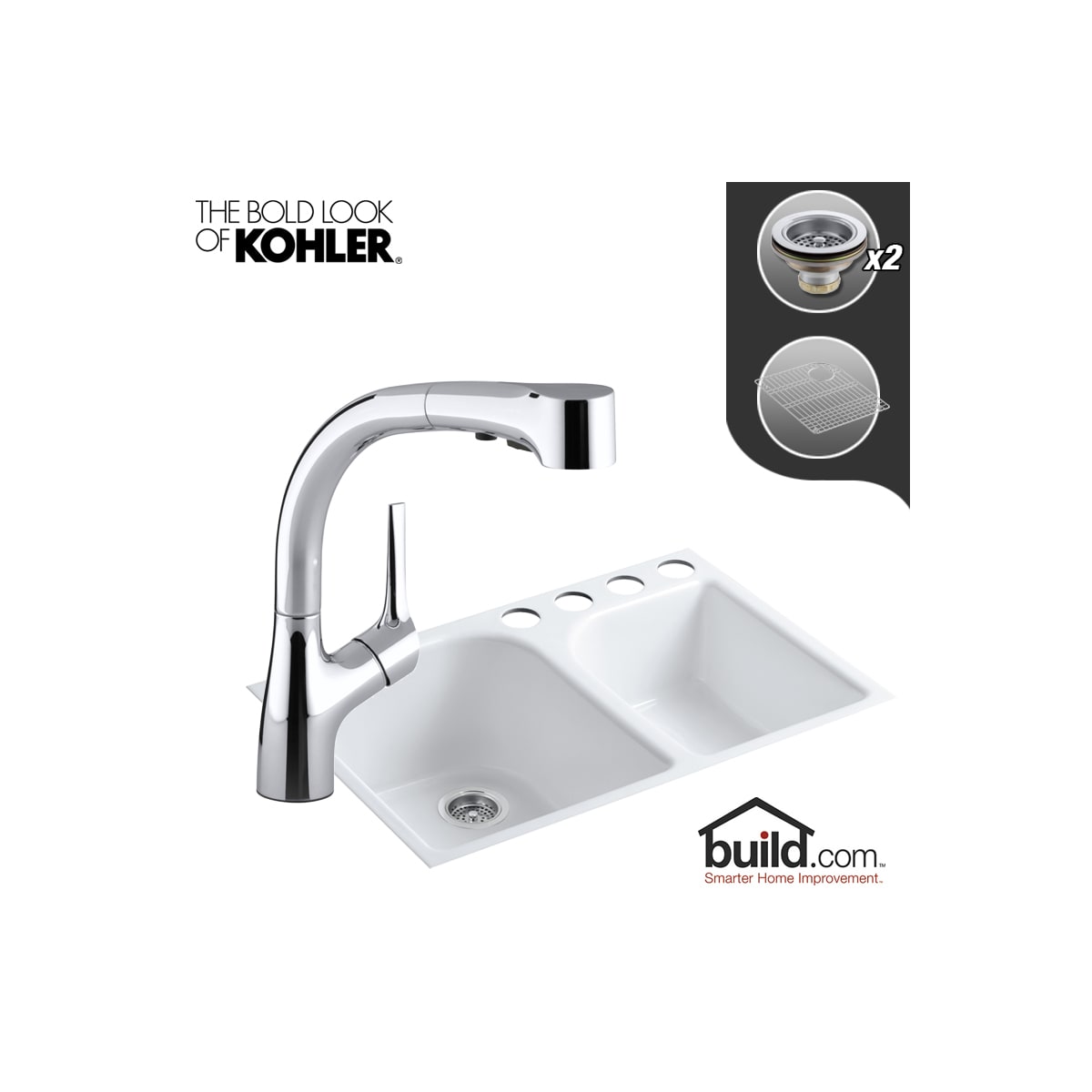 Kohler K-5931-4U/K-13963-VS Vibrant Stainless Faucet ...