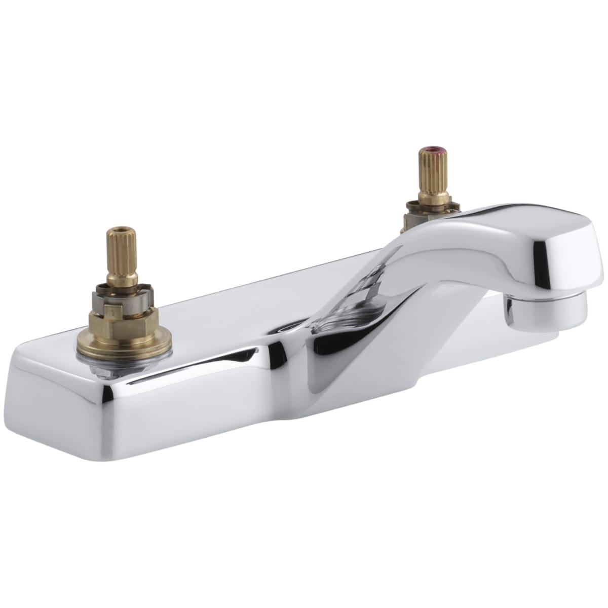 Kohler K 7404 Kn Cp Polished Chrome Triton 0 5 Gpm Centerset Bathroom Faucet Less Handles Faucetdirect Com