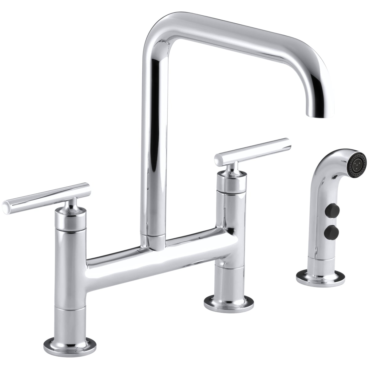 Kohler K 7548 4 Cp Polished Chrome Purist Double Handle Bridge
