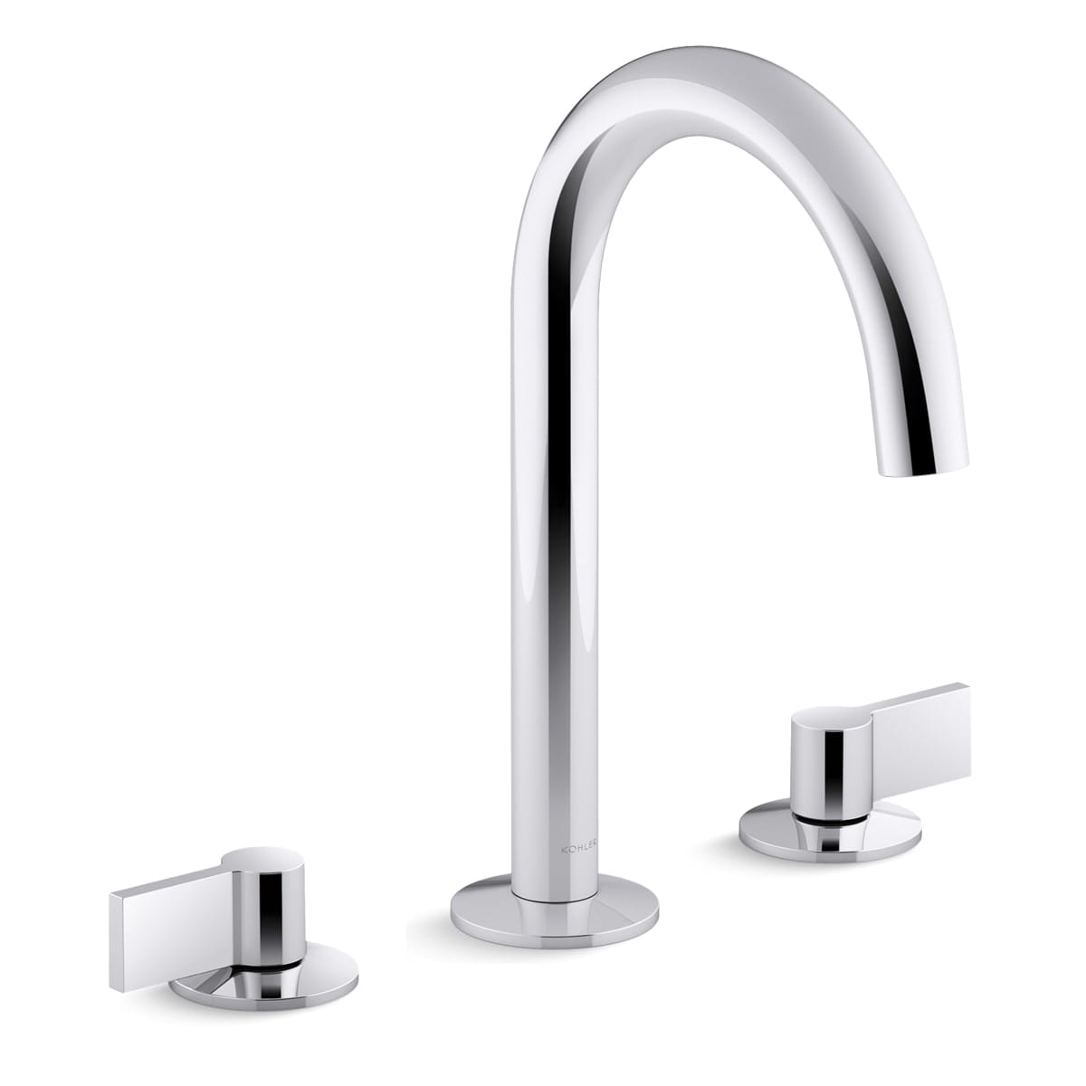 Kohler K-77967-4-CP Polished Chrome Components 1.2 GPM Widespread Tube  Spout Bathroom Faucet with Lever Handles, UltraGlide Technology, and Pop-Up  Drain Assembly - FaucetDirect.com