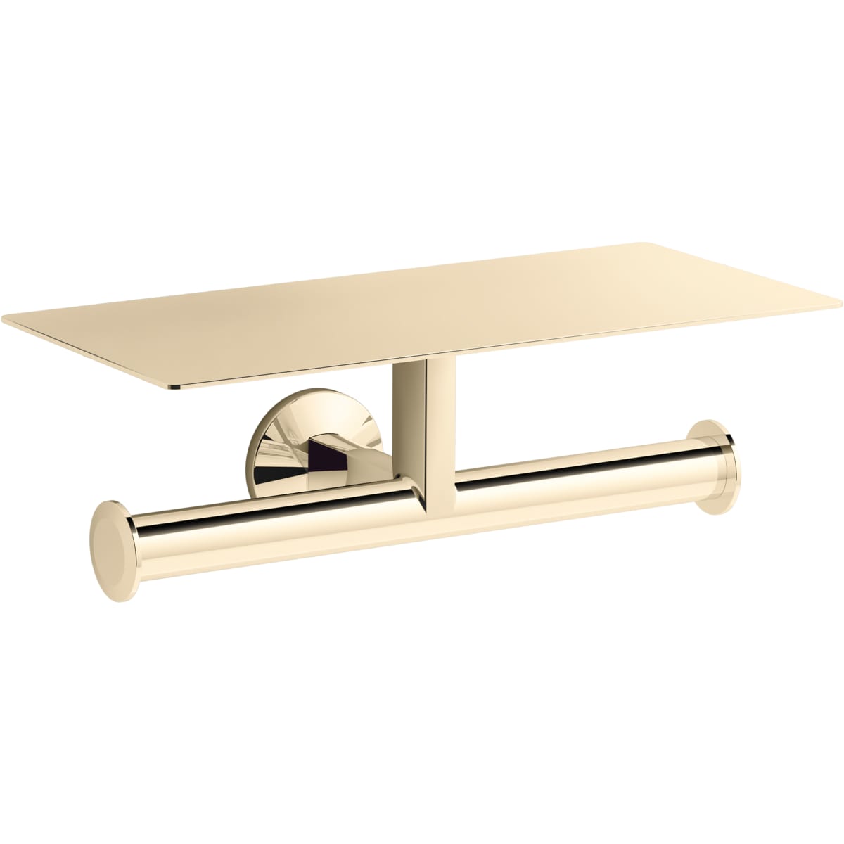 Luxury Gold Modern Double Toilet Paper Holder Polished Brass