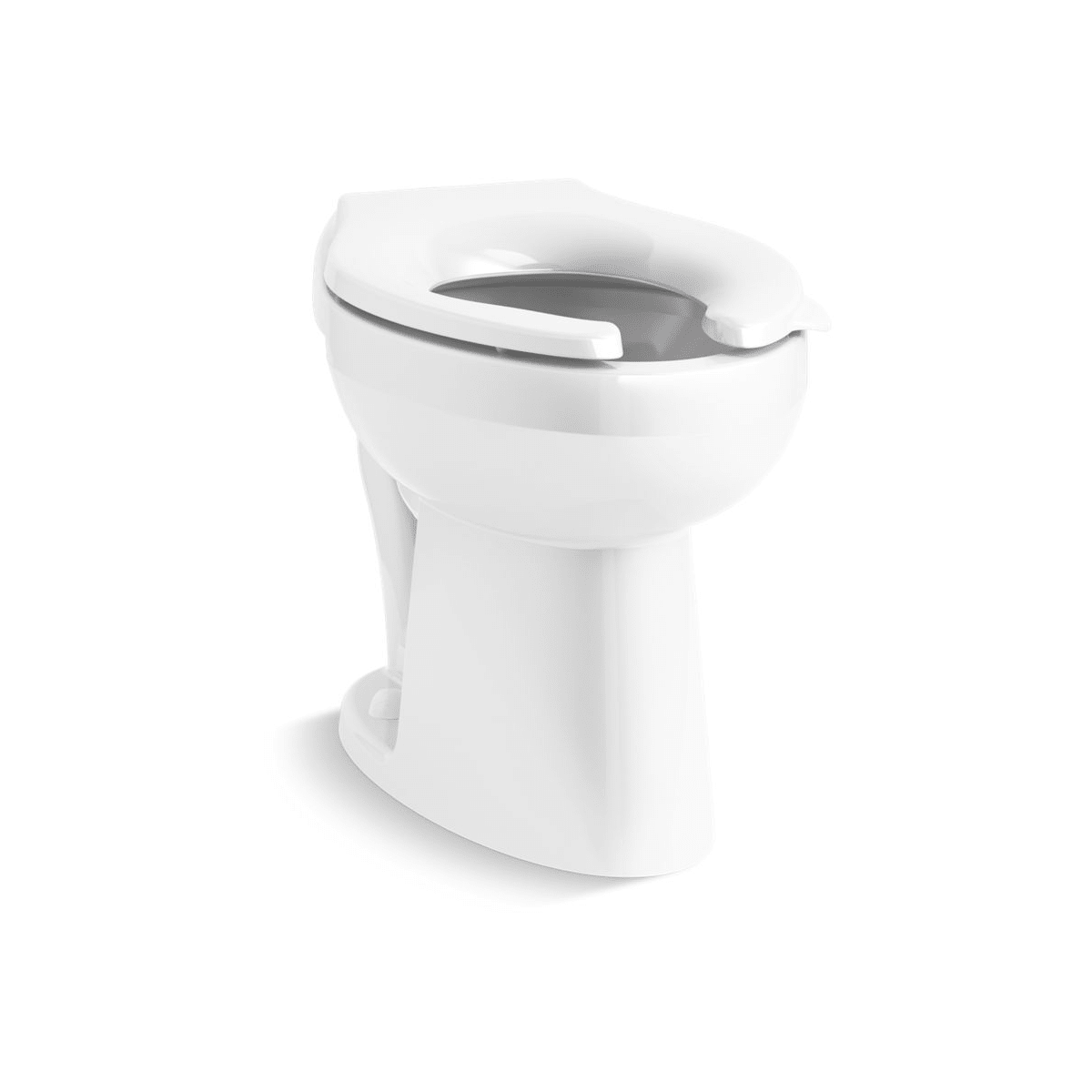 Kohler K 96058 Ss 0 White Highcliff Ultra Elongated Ada Height Toilet Bowl Only With Rear Spud Antimicrobial Finish Less Seat Faucet Com