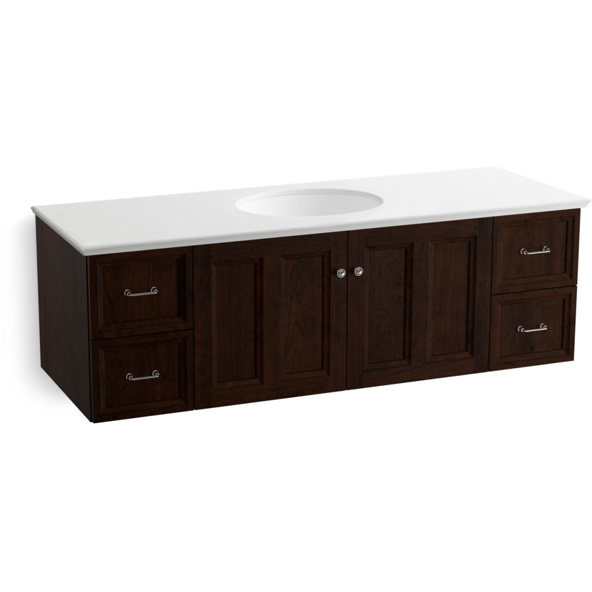 Kohler K 99523 1wb Claret Suede Damask 60 Wooden Vanity Cabinet Only Less Vanity Top Faucetdirect Com