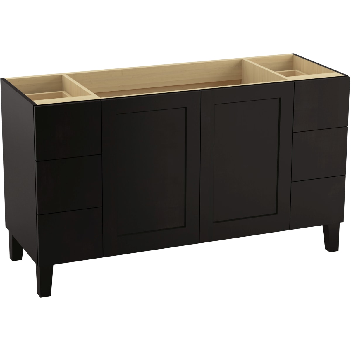 Kohler K 99536 Lg 1wd Ramie Walnut Poplin 60 Vanity Cabinet Only Free Standing Installation Type Faucetdirect Com