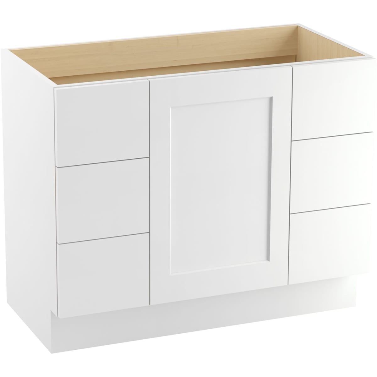 Kohler K 99562 Tk 1wa Linen White Poplin 42 Single Free Standing Wood Vanity Cabinet Only Less Vanity Top Faucet Com