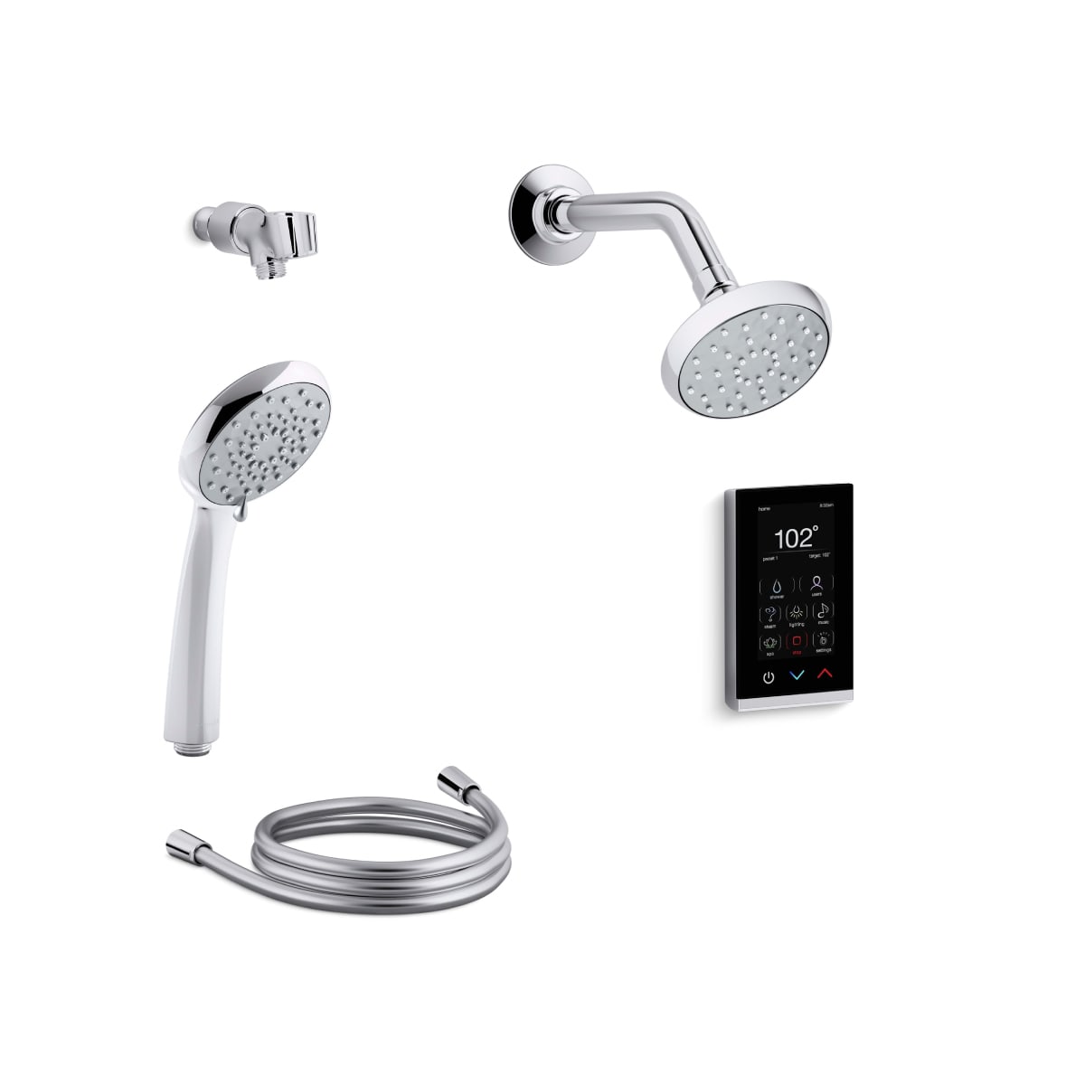 Kohler K Awaken B90 Dtv11 Cp Polished Chrome Awaken Dtv Shower System With Single Function B90 Shower Head Hand Shower Valve Trims Faucetdirect Com