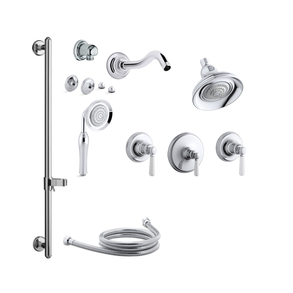 Polished Chrome Kohler K-10549-CP Bancroft 1.75 gpm Multifunction Handshower Polished Chrome Kohler K-10549-CP Bancroft 1.75 gpm Multifunction Handshower