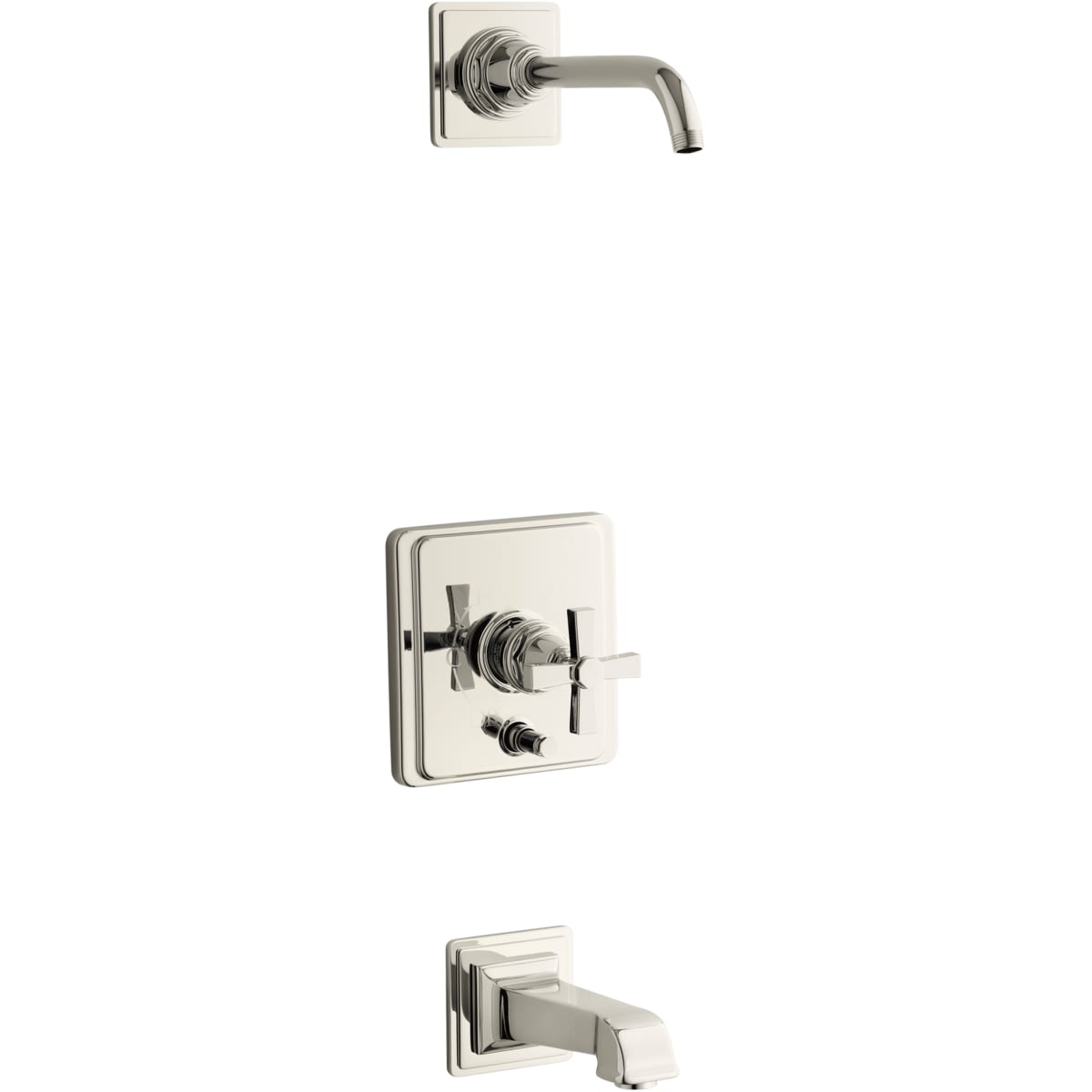 Kohler K-T13133-3AL-SN Vibrant Polished Nickel Pinstripe Tub and 