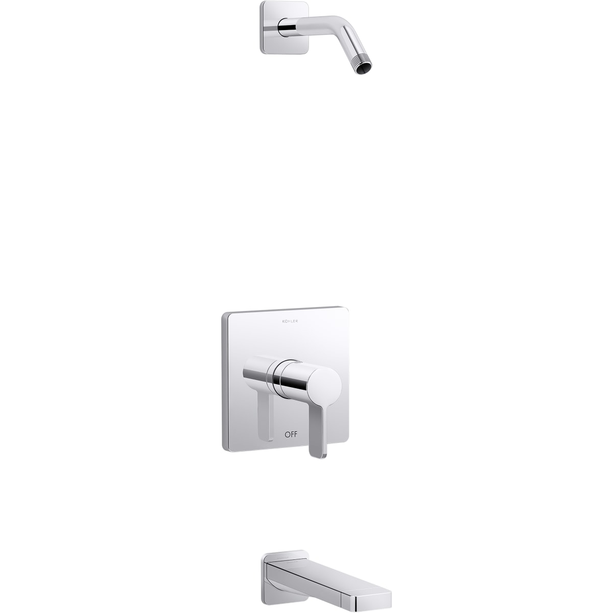 Kohler K Tls23502 4 Cp Polished Chrome Parallel Tub And Shower Trim Package With Rite Temp Technology Faucetdirect Com