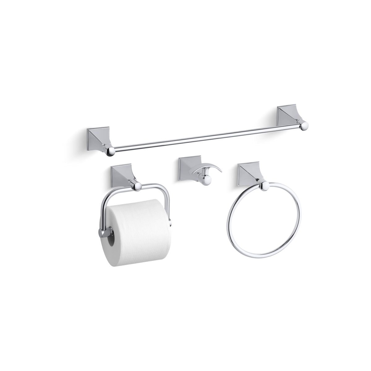 Kohler Memoirs Stately Better Accessory Pack 2 BV Brushed Bronze Memoirs Stately 18 Towel Bar Towel Ring Tissue Holder and Robe Hook Faucet