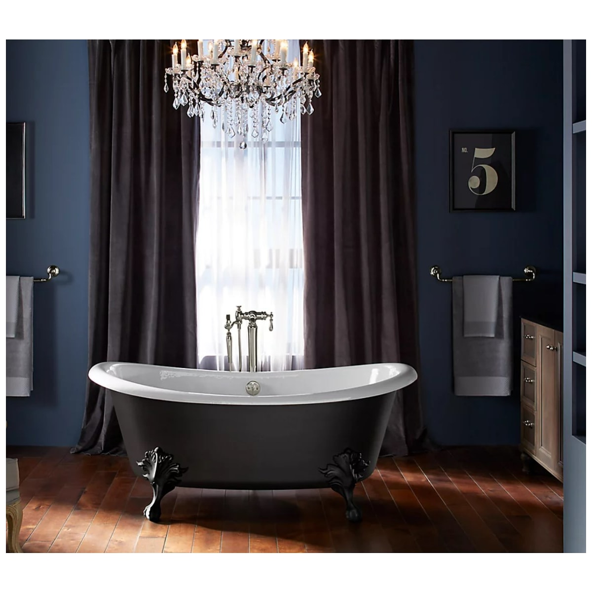 Kohler cast iron 2024 clawfoot tub