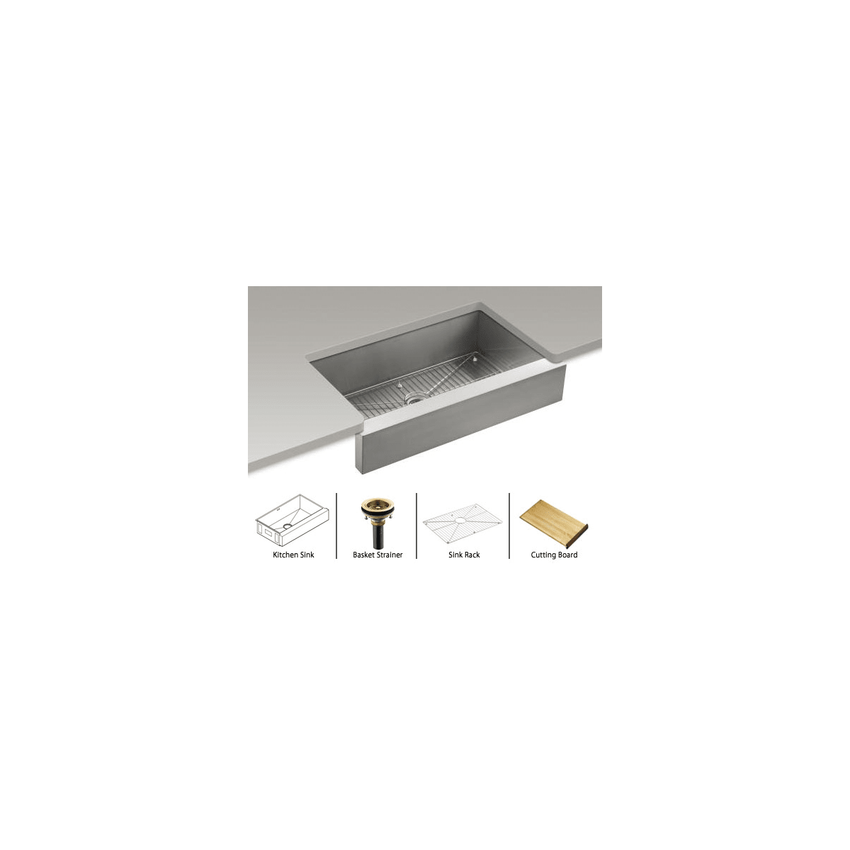 Kohler Vault-K-3943-Package-PB Stainless Sink / Polished ...