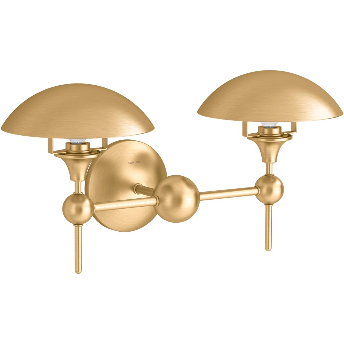 KOHLER Vorleigh 2-Light 21.625 in. W Polished Brass Sconce