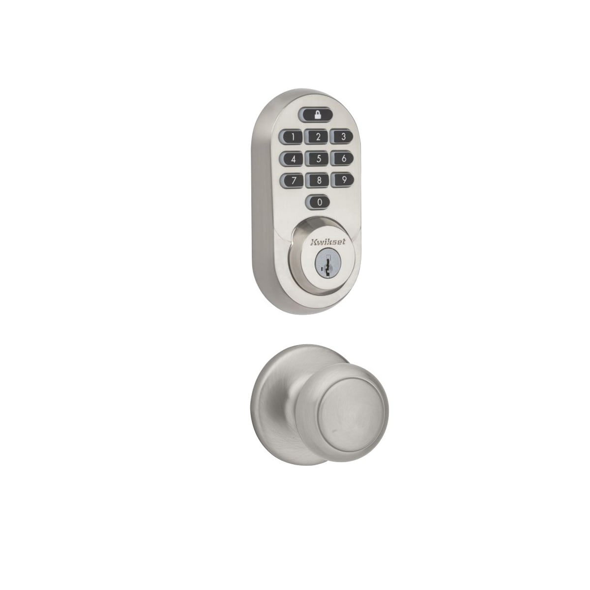 Kwikset 200CV-938WIFIKYPD-15S Satin Nickel Cove Passage Knob and 938 Halo  WiFi Enabled Deadbolt Combo Pack with SmartKey