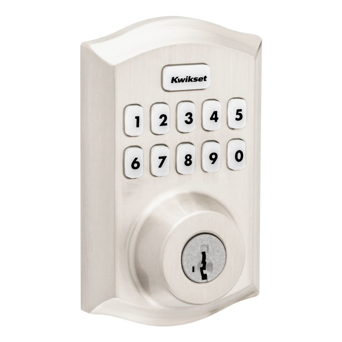Kwikset 620TRLZW700-15S Satin Nickel SmartCode Traditional Single Cylinder  Touchpad Electronic Deadbolt with Z-Wave Technology