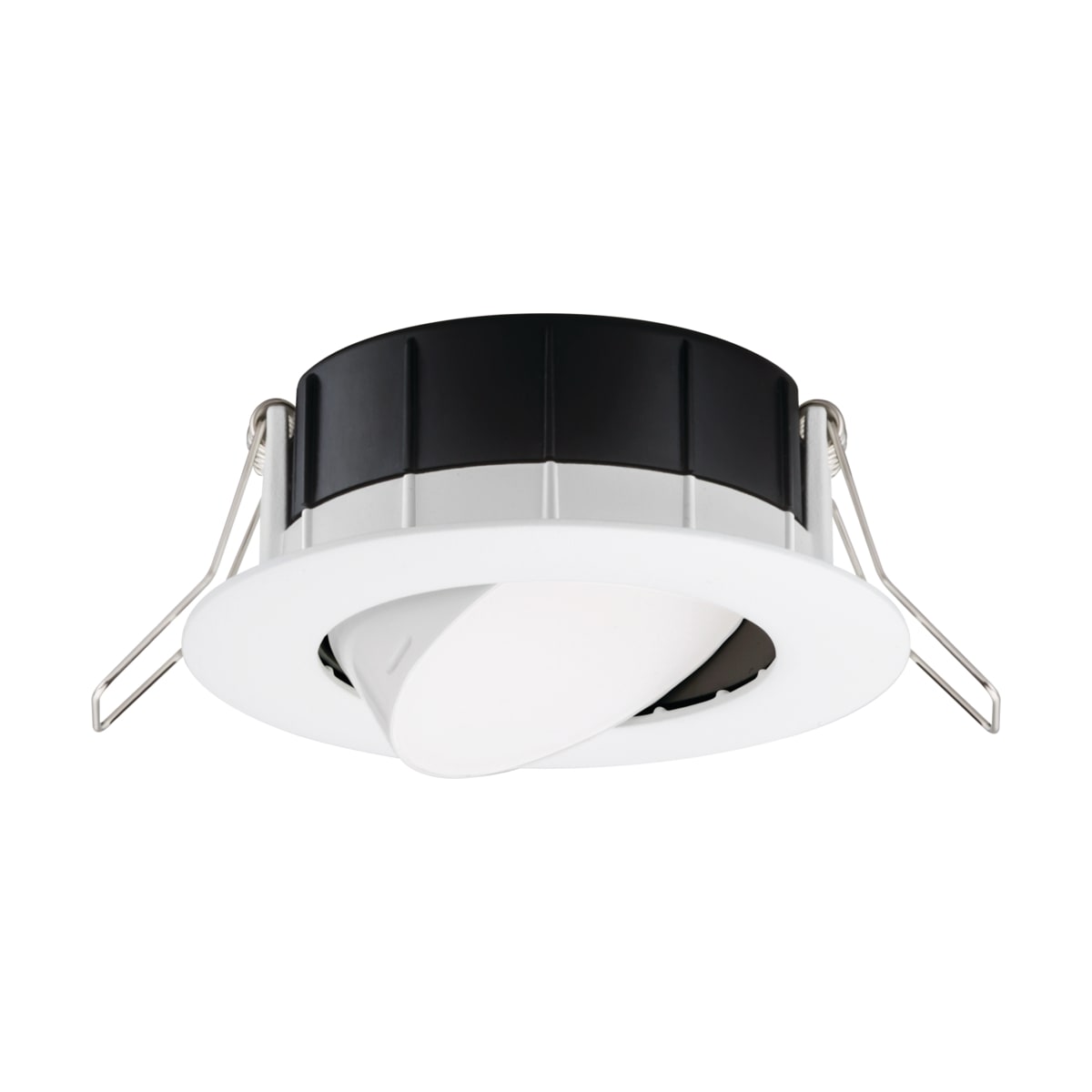 Lithonia Lighting WF3 ADJ LED 30K 90CRI MW M6 Matte White 3000K Wafer LED Canless Recessed Fixture 3 Adjustable Recessed Trim IC Rated LightingDirect