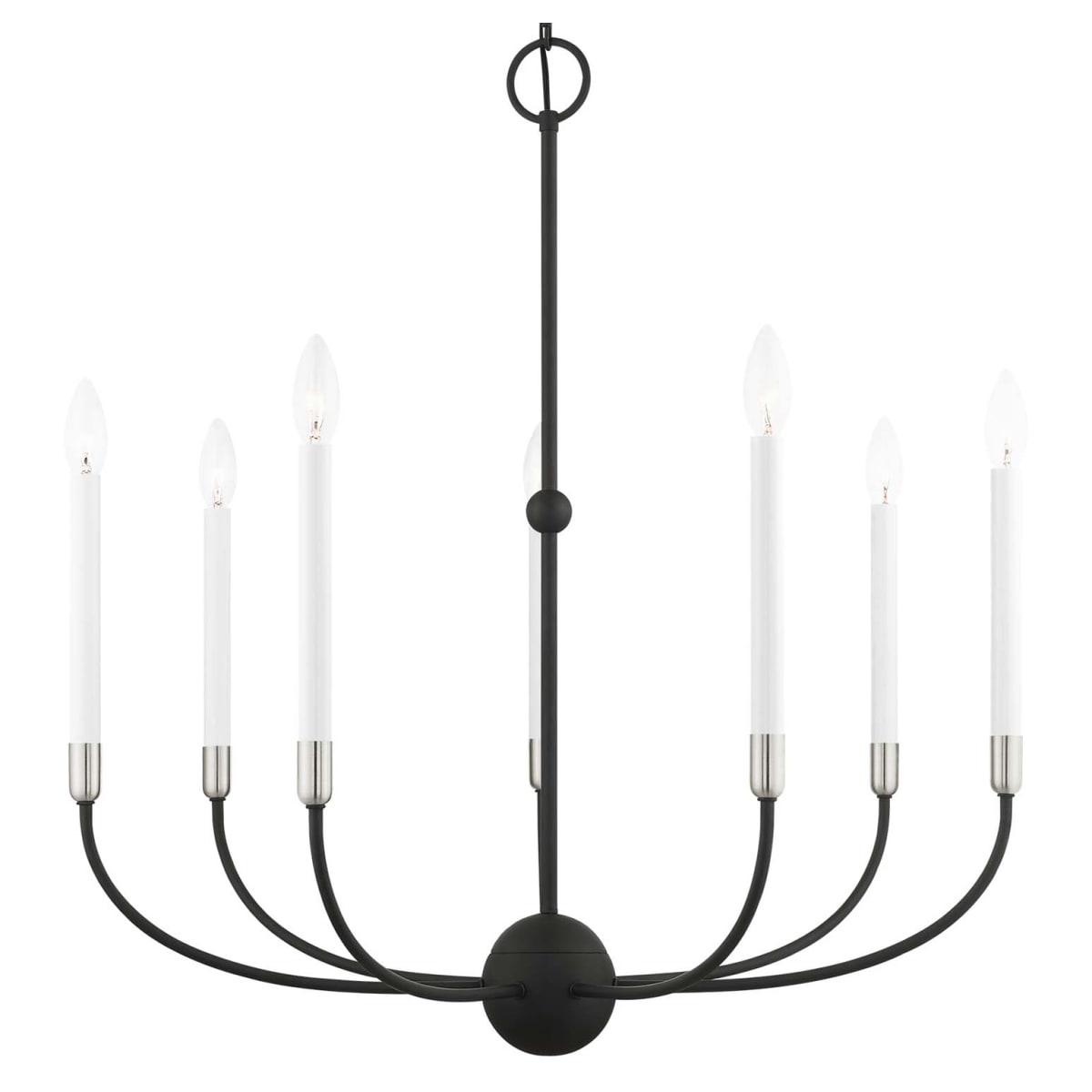 Livex Lighting 46067-91 Brushed Nickel Clairmont 7 Light 28