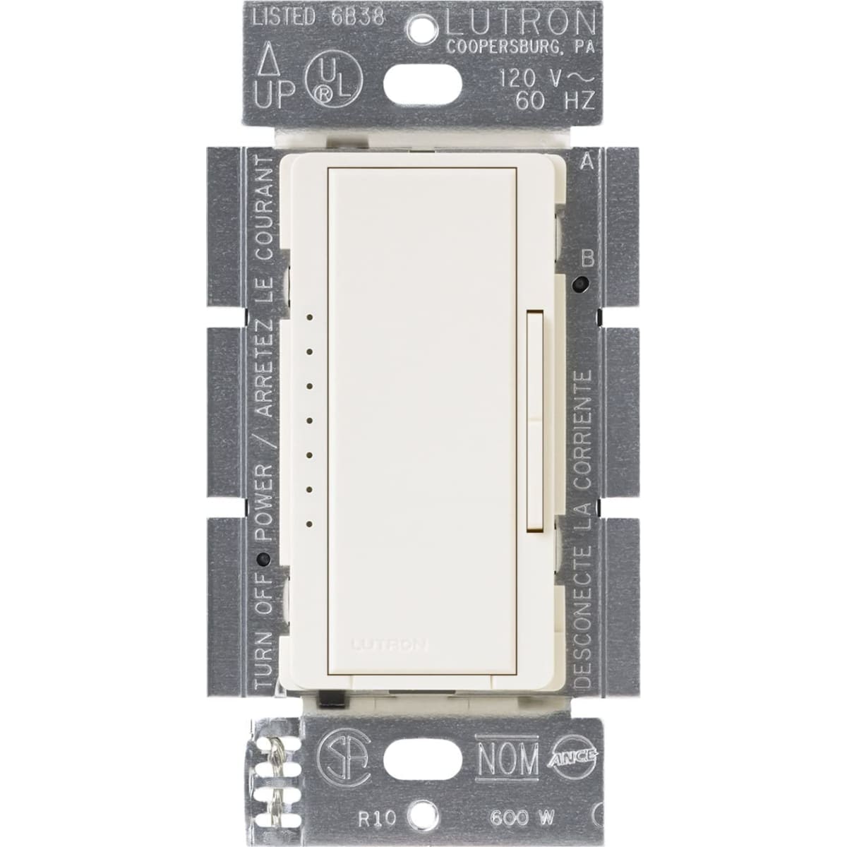 Lutron MALV 1000 WH White Maestro 120 Volt 1000 Watt Single Pole Multi Location Magnetic Low Voltage Digital Fade Dimmer LightingDirect